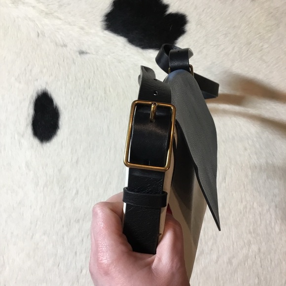 Fossil Harper Small Saddle Crossbody bag, blue and white leather design. - Picture 8 of 8